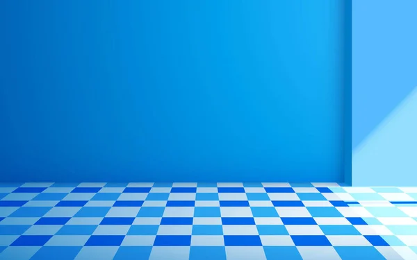 Sol Carrelage Coloré Dans Chambre Bleue — Image vectorielle