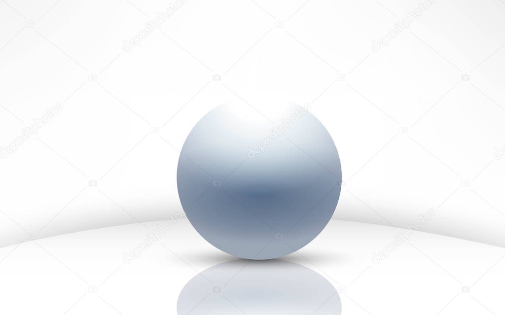 white ball in the white studio room