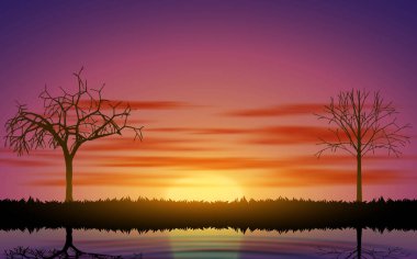  Nehirdeki sabah manzarası