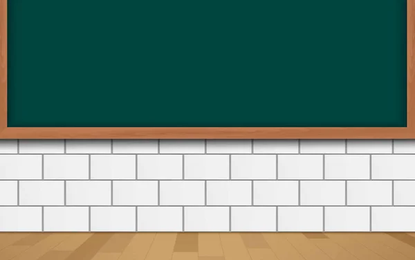 教室の白い壁にある緑の板は — ストックベクタ