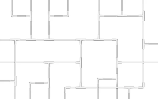 Tuyau Eau Blanche Sur Mur Blanc — Image vectorielle