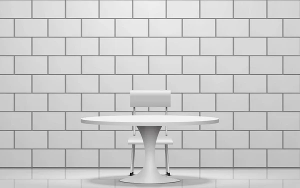 Mesa Branca Cadeira Quarto — Vetor de Stock