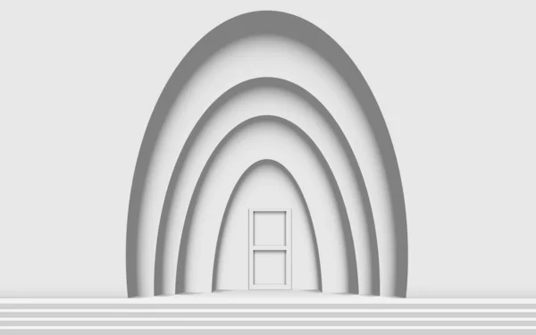 White Door Facade Wall — Stock Vector