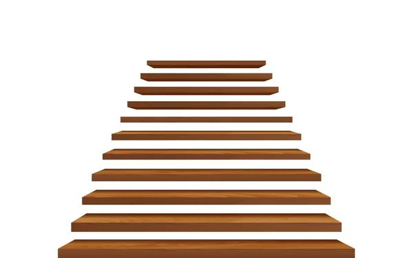 Escada Madeira Sala Branca — Vetor de Stock