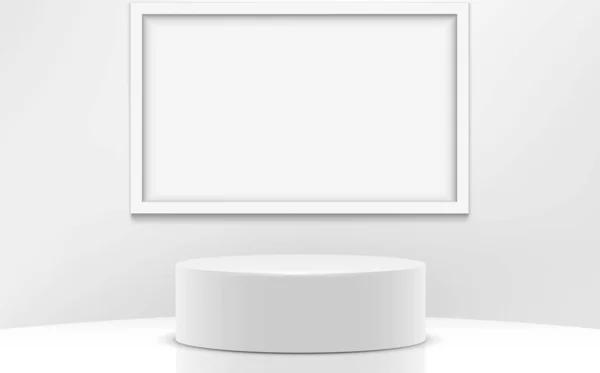 Біла Підставка Біла Дошка Кімнаті Студії — стоковий вектор