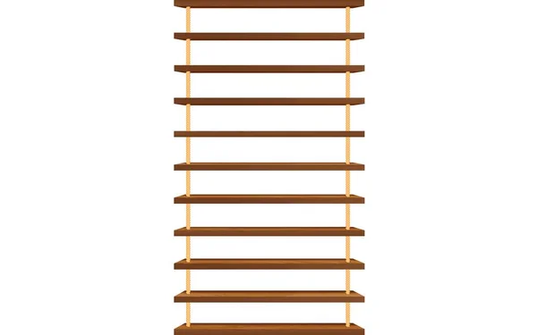 Деревянная Лестница Белой Комнате — стоковый вектор