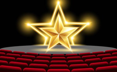  salonda sahnede altın yıldız