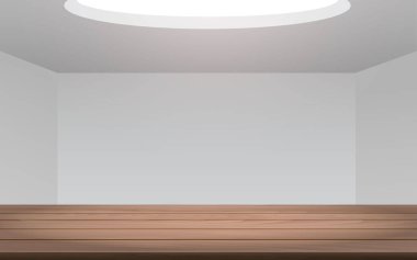  Beyaz odadaki ahşap masada güneş ışığı.