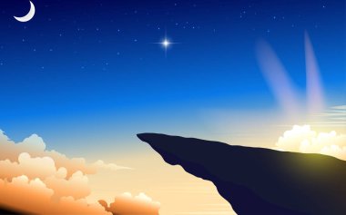 Sabahları dağdaki uçurumun manzarası