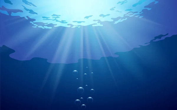 海の水の下で美しい太陽光が — ストックベクタ