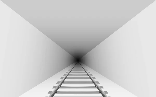Railroad Tracks White Tunnel — Stock Vector