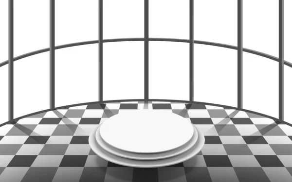 Білий Подіум Білій Круговій Кімнаті — стоковий вектор