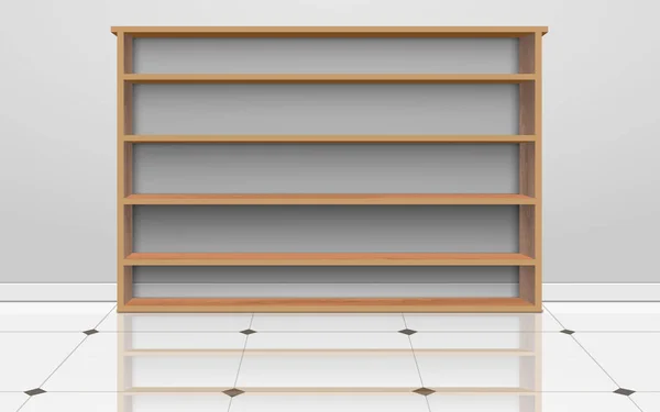 Trä Skyltfönster Och Skyltfönster Rummet — Stock vektor