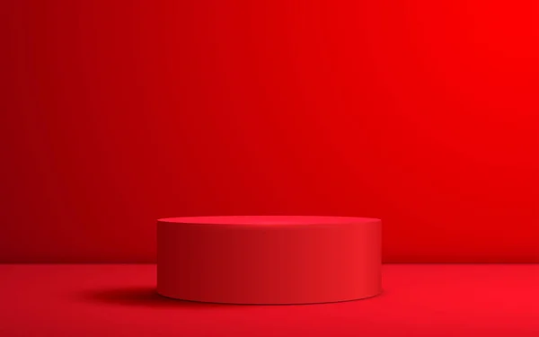 Červené Pódium Červeném Pokoji — Stockový vektor