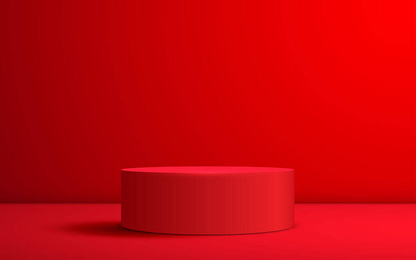 red podium in the red room