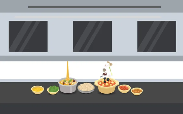 Roboter Kochen Einem Restaurant — Stockvektor