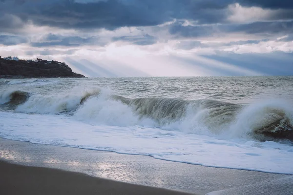 Tempestade de inverno na costa — Fotografia de Stock