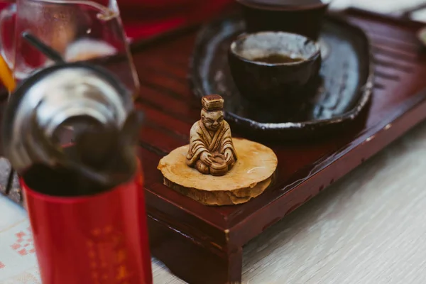 The statuette of the tea master. Tea ceremony.