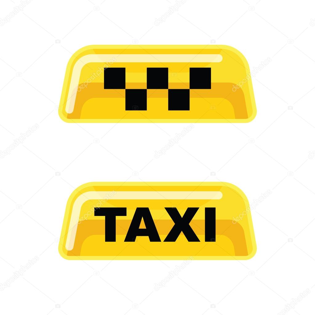 2 yellow taxi signs. You can use them both or separately as icons, logos, symbols etc.