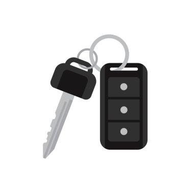 Beyaz izole uzaktan kumandalı araba anahtarları. Düz stil vektör çizim 