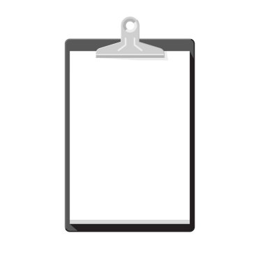 Siyah Pano üzerinde beyaz izole boş kağıt basit vektör şablonu ile