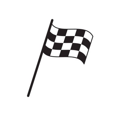 Bayrak simgesi basit vektör tarzı üzerinde beyaz izole bitirmek