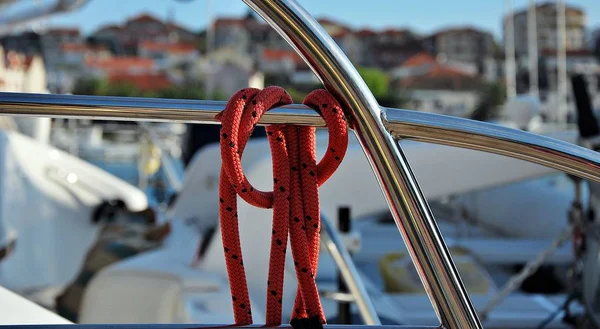 Яхтенная Жизнь Trogir Marina Croatia — стоковое фото