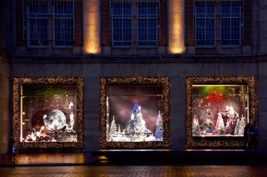 Amsterdam, Hollanda - 16 Kasım 2017: Noel dekorasyonu Amsterdam, Hollanda.