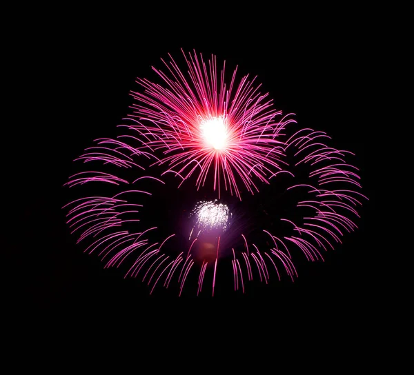 Feuerwerk Hintergrund Buntes Feuerwerk Isoliert Dunklem Hintergrund Mit Platz Für — Stockfoto