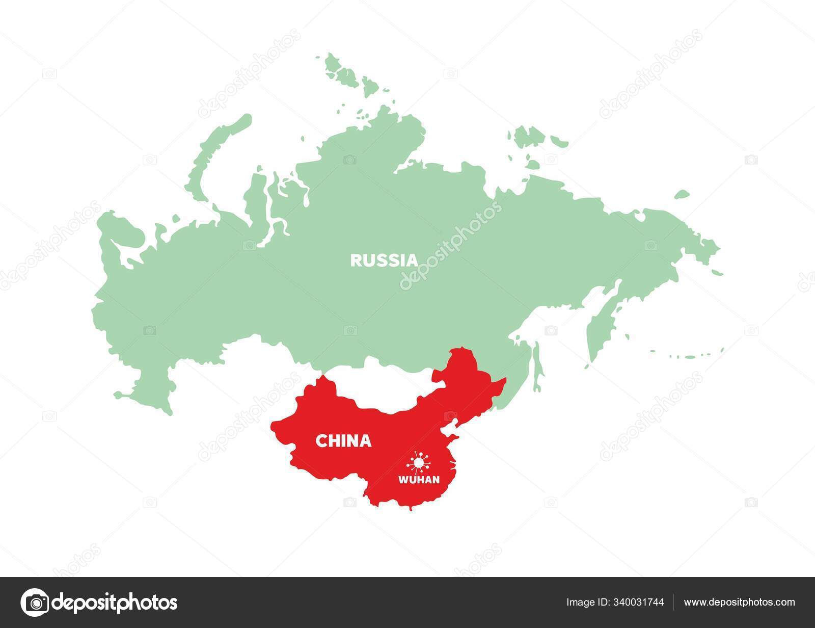россия и китай на карте
