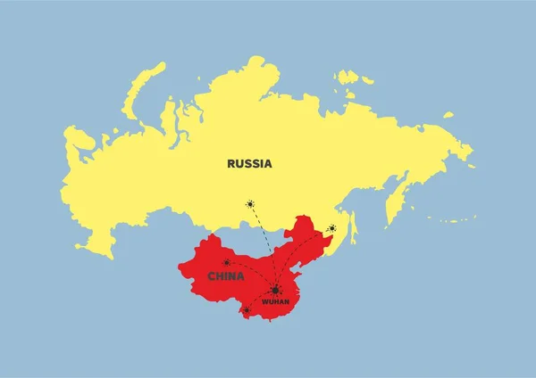 Mapa Frontera Entre Rusia China —  Fotos de Stock