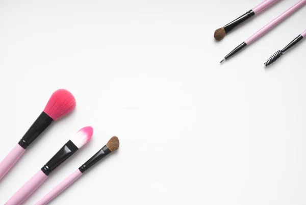 Makeup Brushes White Background — Stock Photo, Image