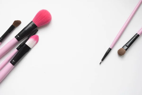 Makeup Brushes White Background — Stock Photo, Image