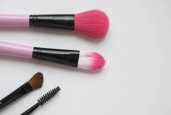 Makeup Brushes White Background — Stock Photo, Image