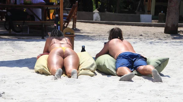 Çeşitli Ülkelerden Gelen Turistler Kasım 2019 Lombok Endonezya Daki Gili — Stok fotoğraf