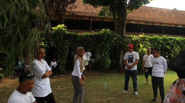 Group People Doing Game Activities Support Team Cohesiveness Magelang Indonesia — Stock Photo, Image