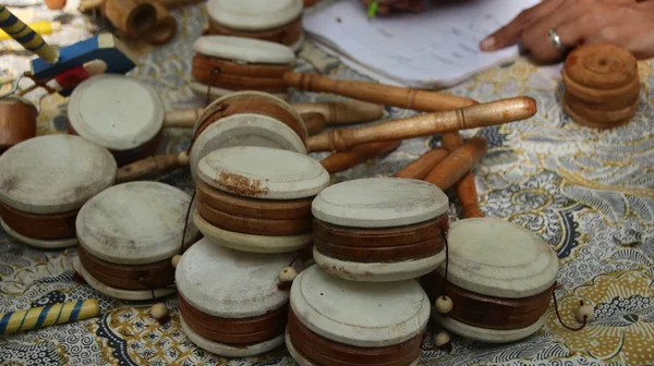 Giocattoli Tradizionali Indonesiani Bambini Legno — Foto Stock