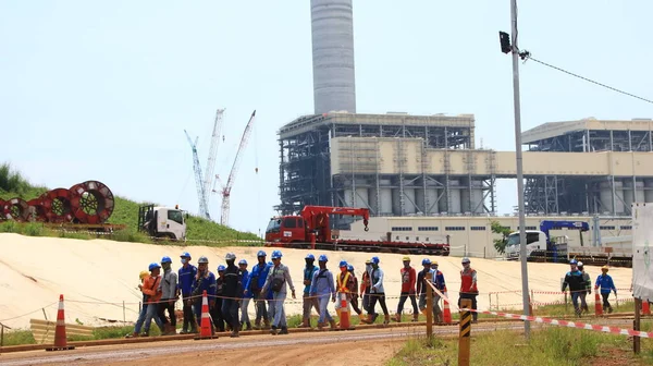 Imagen Enfoque Selectivo Desenfocado Borroso Atmósfera Proyecto Desarrollo Planta Vapor — Foto de Stock