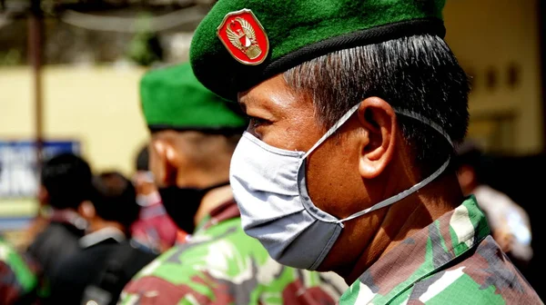 Blurry Dan Foto Foto Fokus Lembut Anggota Tentara Dan Polisi — Stok Foto