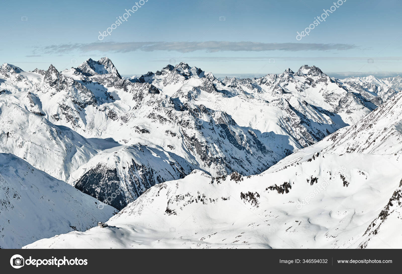Alpine Panorama Snedækkede Bjerge Østrigske Alper Tyrol Soelden — Stock-foto © conquestnord