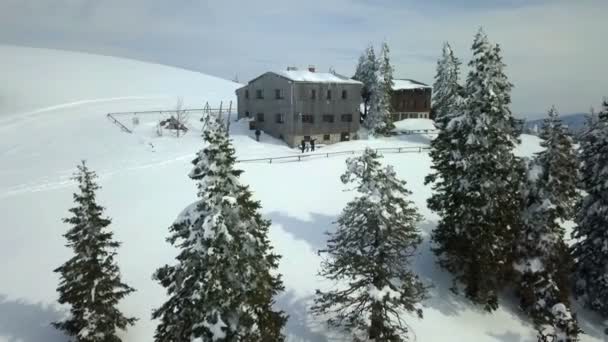 冬天的时候 大自然看上去非常平静祥和 雪覆盖了大部分的风景 — 图库视频影像