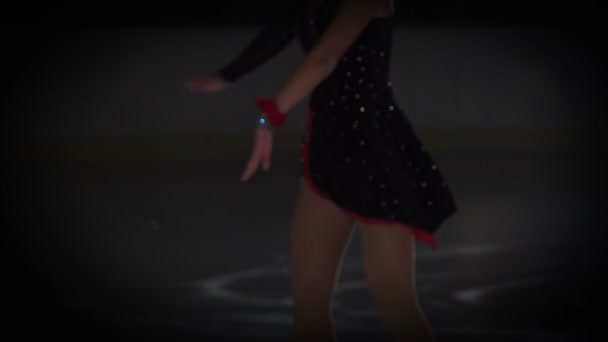 Preparing Her Arms Order Start Spinning Ice Her Dress Performance — Stock Video