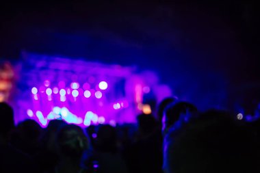 İnsanlar gece konserde