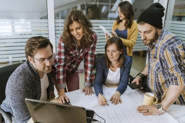 Start-up team of Freelancers in office — Stock Photo, Image