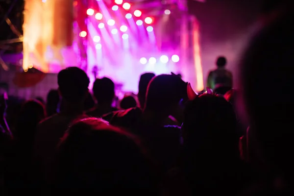 Gente en concierto por la noche — Foto de Stock