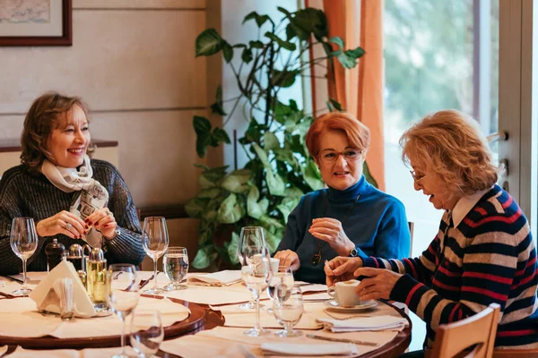 Äldre kvinnor att ha kaffe — Stockfoto