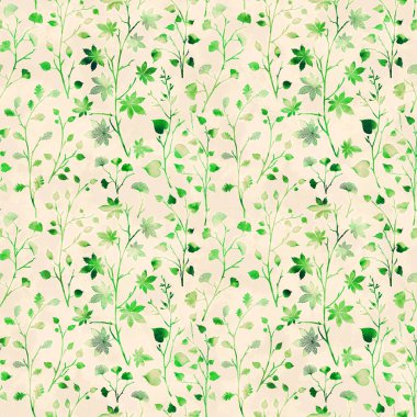 Vintage geriye pürüzsüz bir kalıp bırakıyor. Geçmişe dönük çiçek çizimi. Yaprak ve dallarla eski dekoratif desen. Şablon tasarımı, sanat