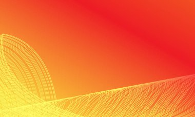 Kırmızı-sarı arka planda birbirine bağlı çizgiler olan soyut ve güzel bir arkaplan. Asimetrik soyutlama.