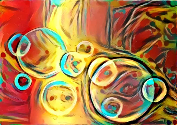 Fondo iridiscente abstracto con círculos — Foto de Stock