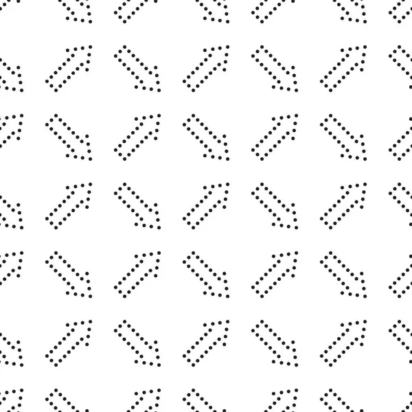 Setas padrão sem costura. Desenho de símbolos de design. Ilustração vetorial em preto e branco . —  Vetores de Stock